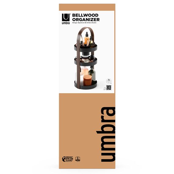 Органайзер для косметики Bellwood, 20х50 см, черный/орех, Umbra, фото , изображение 2