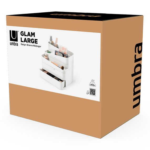 Органайзер-косметичка Glam, 27х25 см, белый/серый, Umbra, фото , изображение 13