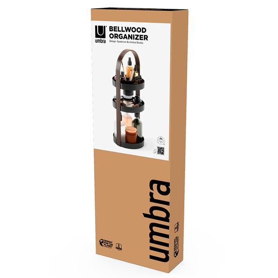 Органайзер для косметики Bellwood, 20х50 см, черный/орех, Umbra, фото , изображение 9