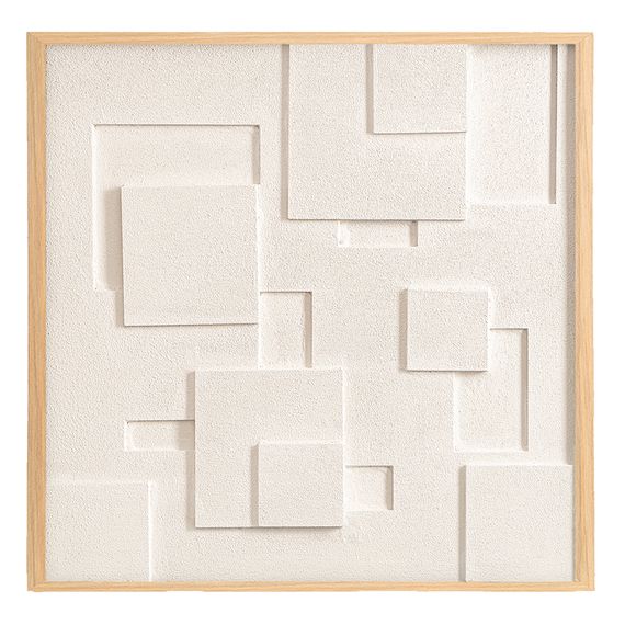 Панно декоративное с эффектом 3D Minimalism, с бежевой рамой, 60х60 см, Bergenson Bjorn, фото 
