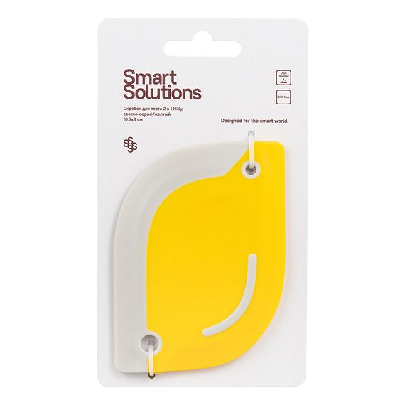 Скребок для теста 2 в 1 Hilly, 10,7х8 см, светло-серый/желтый, Smart Solutions, фото , изображение 5