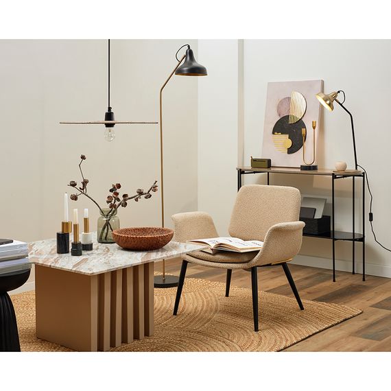 Лампа настольная Enkel Sand, ?20х60 см, золотистая/черная, Bergenson Bjorn, фото , изображение 3