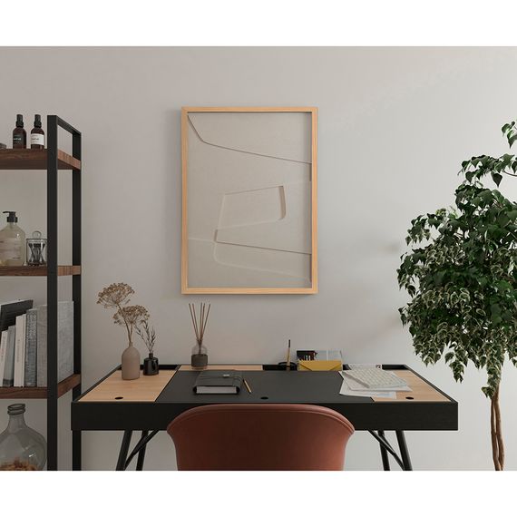 Панно декоративное с эффектом 3D Minimalism, с бежевой рамой, 50х70 см, Bergenson Bjorn, фото , изображение 2