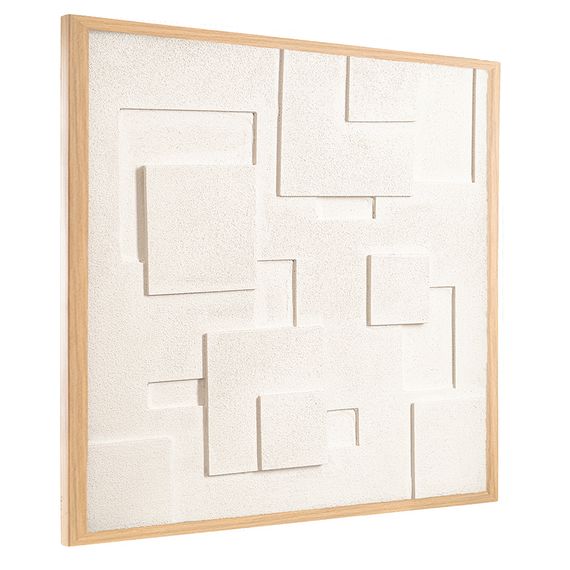 Панно декоративное с эффектом 3D Minimalism, с бежевой рамой, 60х60 см, Bergenson Bjorn, фото , изображение 2