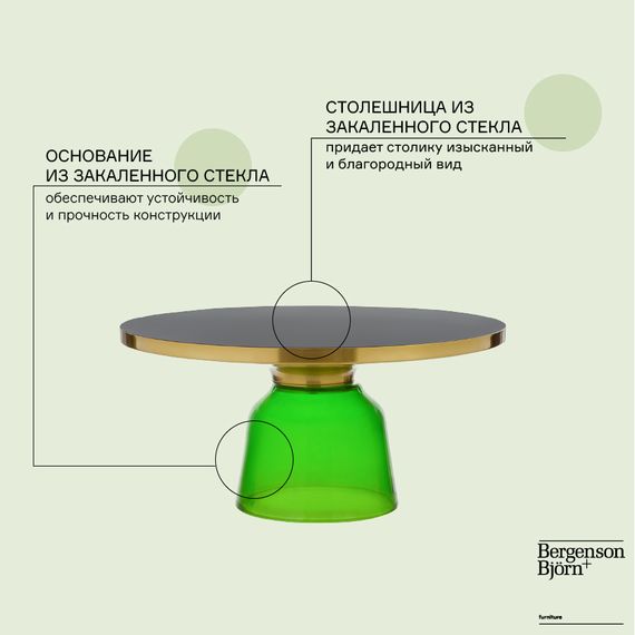 Столик кофейный Odd, ?75 см, черный/зеленый, Bergenson Bjorn, фото , изображение 6