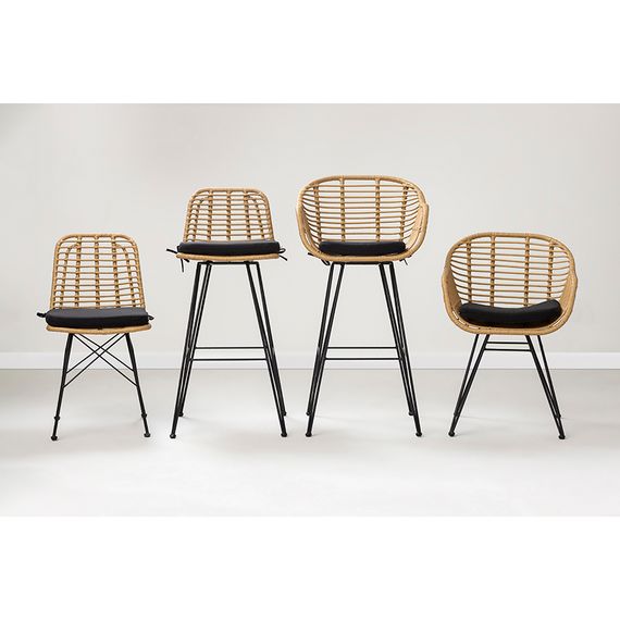 Стул барный Vetle Bent, ротанг, Bergenson Bjorn, фото , изображение 3