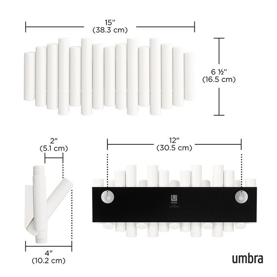 Вешалка настенная Picket, 5 крючков, белая, UMBRA, фото , изображение 12