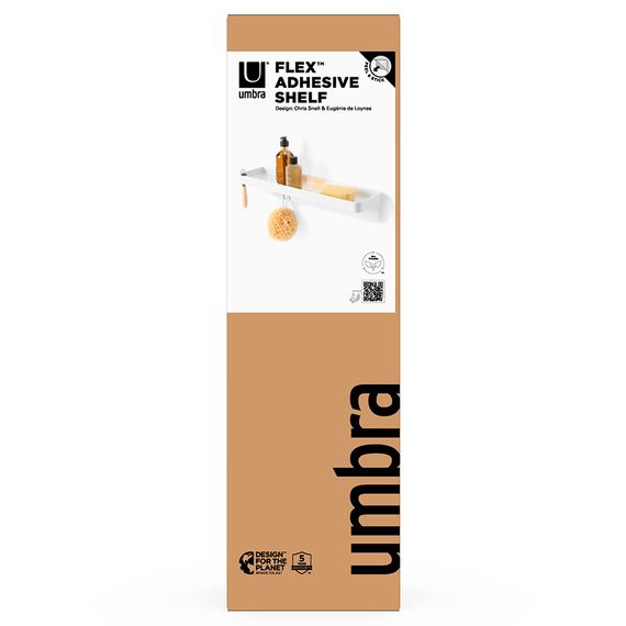 Полка для душа Flex Adhesive, белая, UMBRA, фото , изображение 12