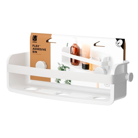 Органайзер для душа Flex Adhesive, белый, UMBRA, фото , изображение 8