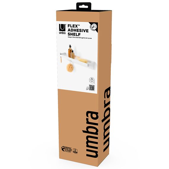 Полка для душа Flex Adhesive, белая, UMBRA, фото , изображение 10