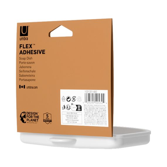 Мыльница для душа настенная Flex Adhesive, белая, UMBRA, фото , изображение 11