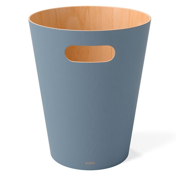 Корзина для мусора Woodrow, 7,5 л, серо-голубая, Umbra, фото , изображение 6