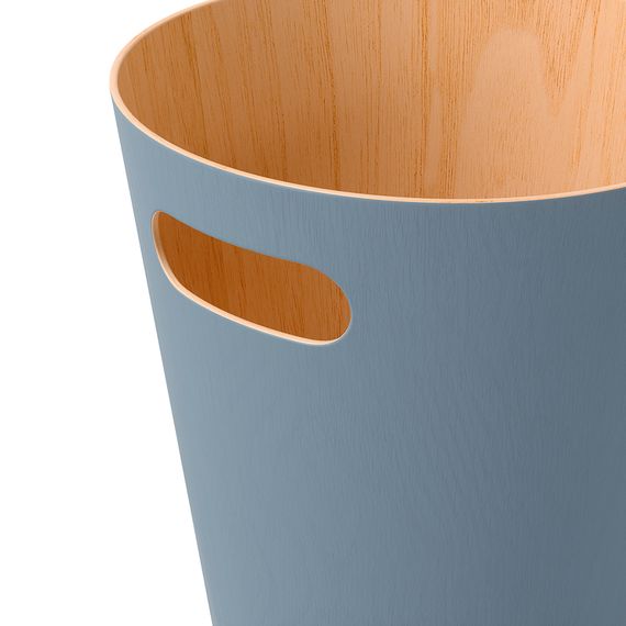 Корзина для мусора Woodrow, 7,5 л, серо-голубая, Umbra, фото , изображение 9