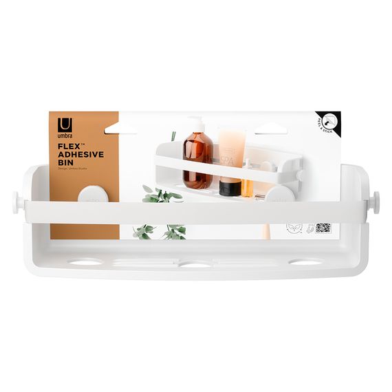 Органайзер для душа Flex Adhesive, белый, UMBRA, фото , изображение 7