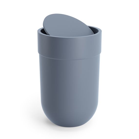 Корзина для мусора с крышкой Touch, 6 л, голубая, UMBRA, фото 