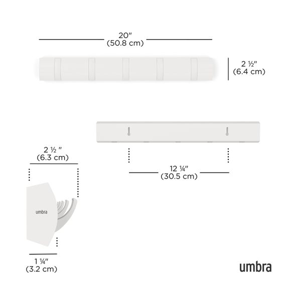 Вешалка настенная Flip, 50,8 см, белая, 5 крючков, Umbra, фото , изображение 9