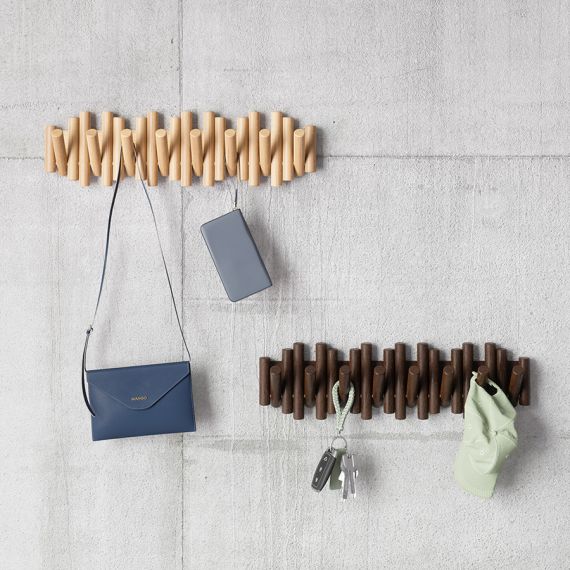 Вешалка настенная Picket, 61 см, 8 крючков, натуральное дерево, UMBRA, фото , изображение 4