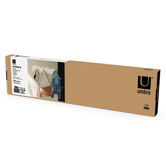 Вешалка настенная Sticks, 72 см, 8 крючков, белая, UMBRA, фото , изображение 11
