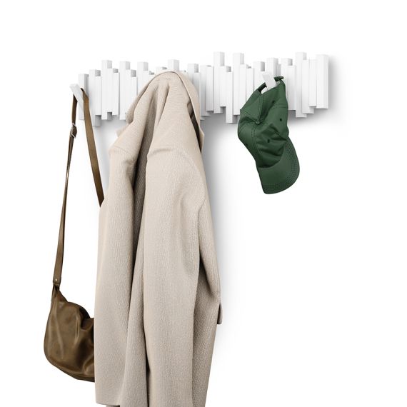 Вешалка настенная Sticks, 72 см, 8 крючков, белая, UMBRA, фото , изображение 5