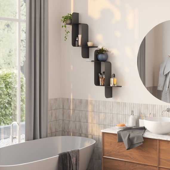 Набор металлических настенных полок Montage, 2 шт., черные, UMBRA, фото , изображение 3