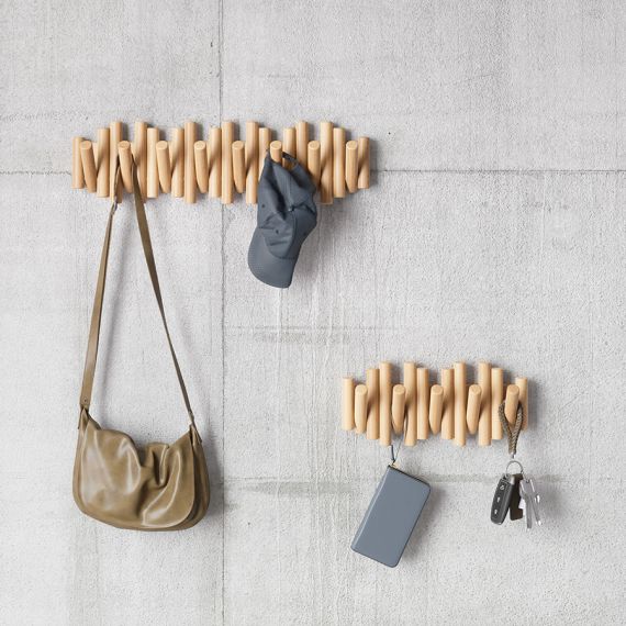 Вешалка настенная Picket, 61 см, 8 крючков, натуральное дерево, UMBRA, фото , изображение 5