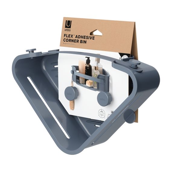 Органайзер для душа Flex Adhesive угловой, голубой, UMBRA, фото , изображение 13