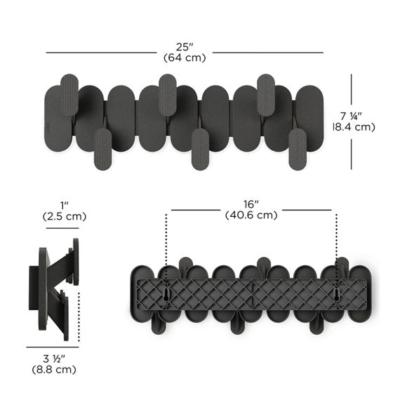 Вешалка настенная Tempo, 6 крючков, черная, UMBRA, фото , изображение 9