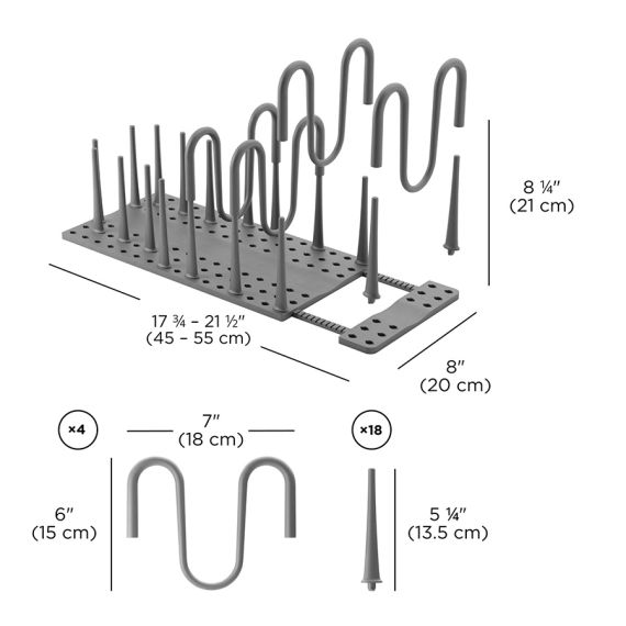 Органайзер для посуды и столовых приборов Peggy, 20х55 см, серый, UMBRA, фото , изображение 17