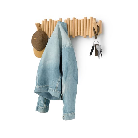 Вешалка настенная Picket, 61 см, 8 крючков, натуральное дерево, UMBRA, фото , изображение 6