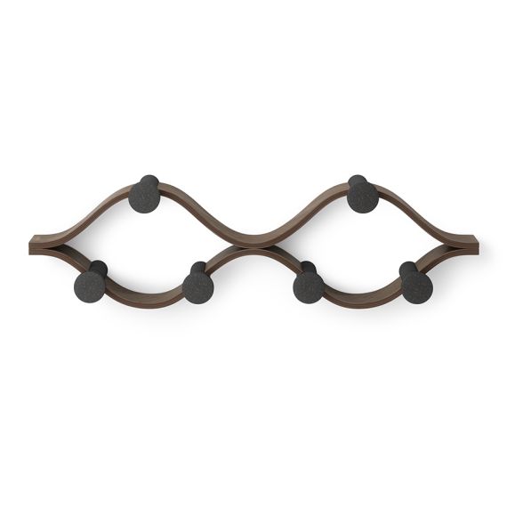 Вешалка настенная Montage, 6 крючков, черный/орех, UMBRA, фото , изображение 6