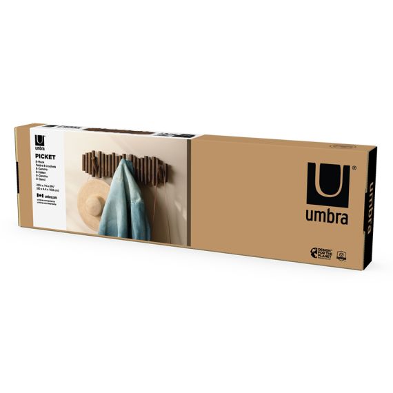 Вешалка настенная Picket, 8 крючков, состаренный грецкий орех, UMBRA, фото , изображение 15