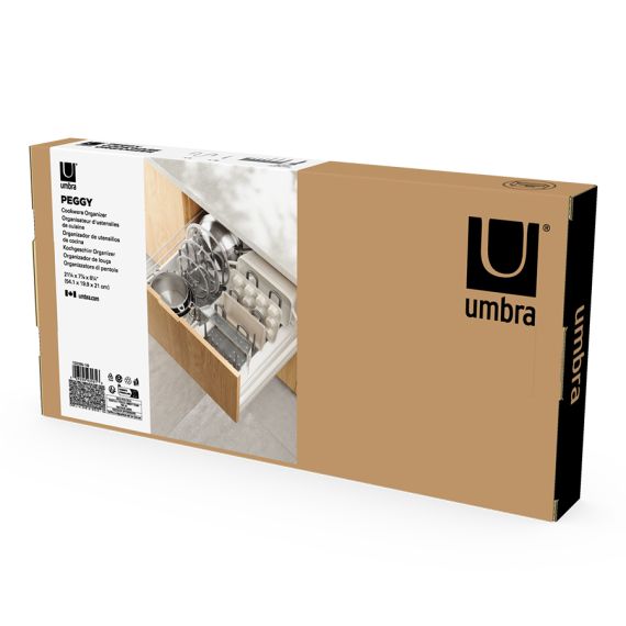 Органайзер для посуды и столовых приборов Peggy, 20х55 см, серый, UMBRA, фото , изображение 20