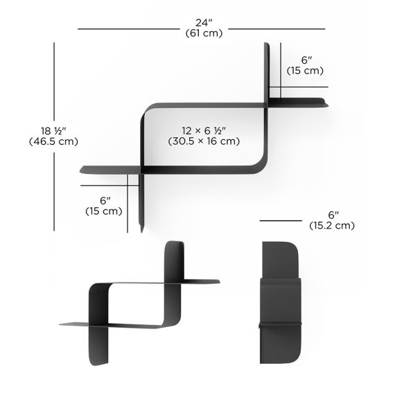 Набор металлических настенных полок Montage, 2 шт., черные, UMBRA, фото , изображение 18