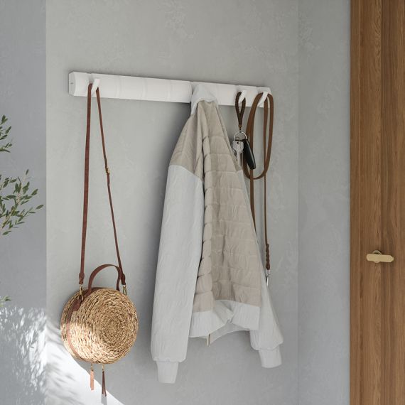 Вешалка настенная Flip, 81 см, 8 крючков, белая, Umbra, фото , изображение 3