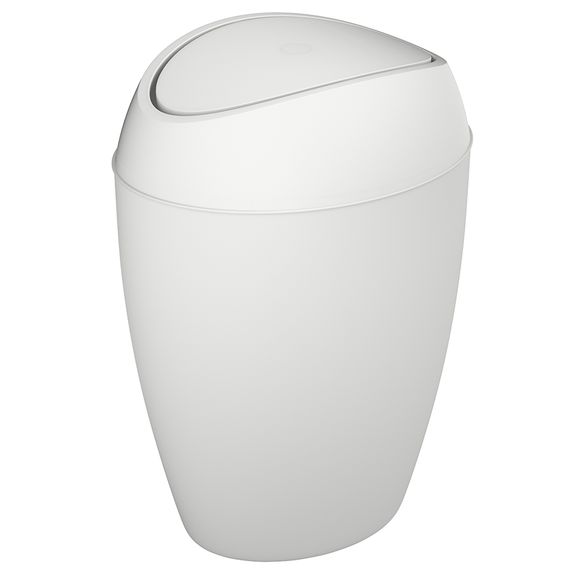 Корзина для мусора с крышкой Twirla 9 л белая, Umbra, фото 