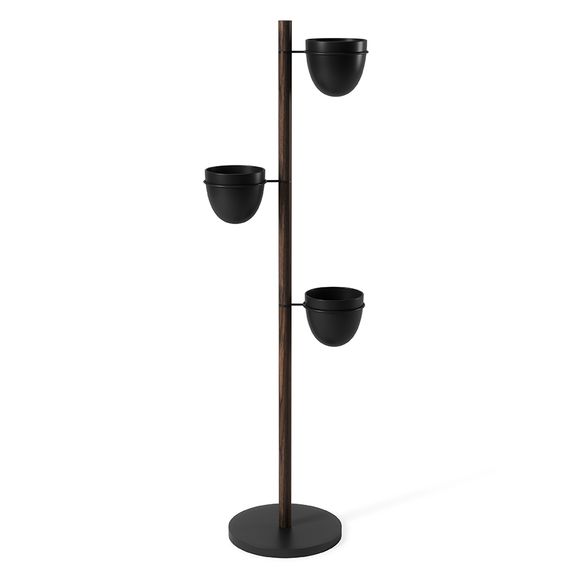 Подставка для цветов Floristand Planter с горшками 3 шт, темный орех, Umbra, фото 